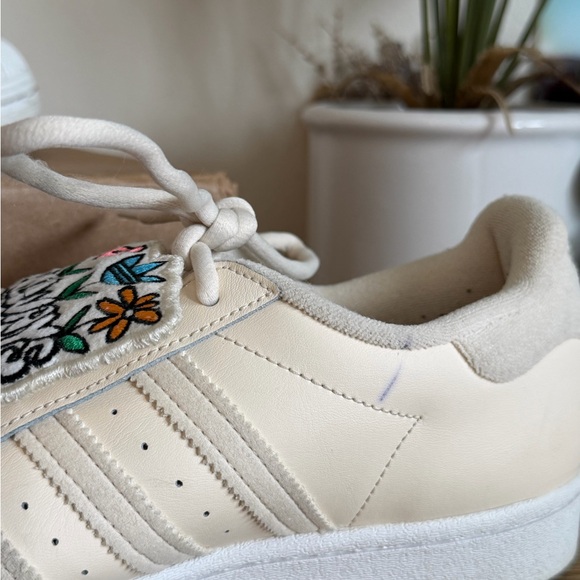 Cream and White Adidas Samba with flower “Always Original”Patch - Picture 4 of 5
